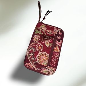 Vera Bradley Quilted Paisley Maroon Wristlet Wallet